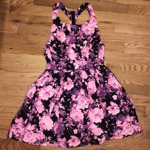 Pink and purple floral dress